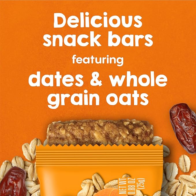 HAPPYTOT Organics Fiber & Protein Soft-Baked Oat Bars Organic Toddler Snack Banana & Carrot, 0.88 Ounce Bars, 5 Count Box (Pack of 6)