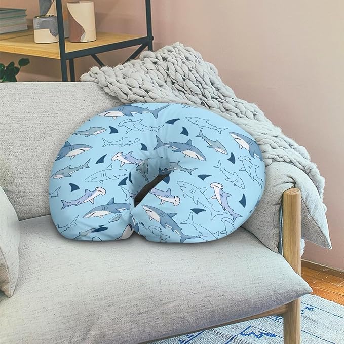 Shark Pillow Case Soft and Comfy Breastfeeding Pillows Covers, Snug Fits Nursing Pillow Slipcovers for Boys Girls, Machine Washable