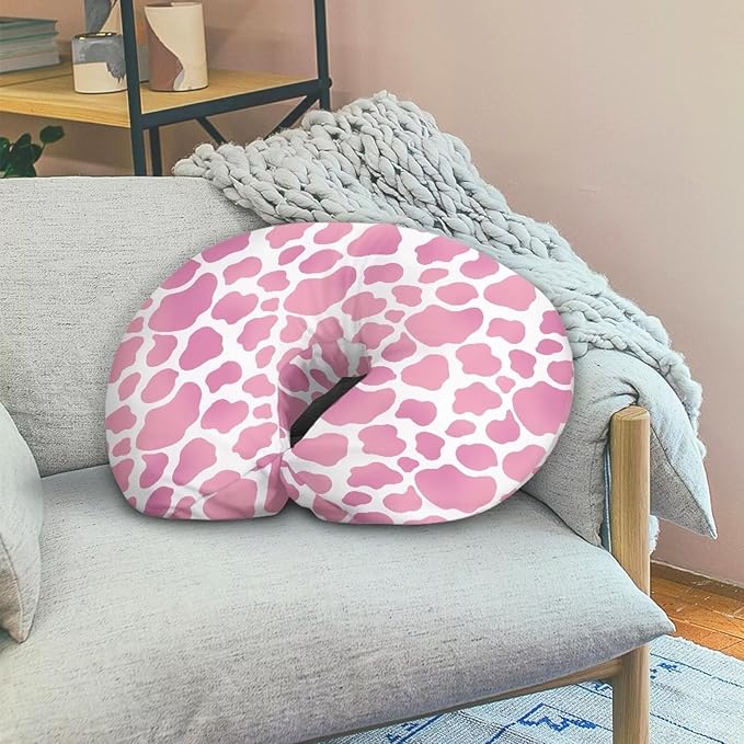 Pink Cow Breastfeeding Pillow Cover Baby Breastfeeding Slipcover Infant Newborn Nursery Bottle Pillowcase Breathable and Durable