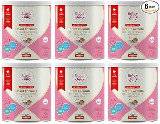 Baby's Only Baby Formula, Complete Nutrition Infant Formula, Milk Based Powder with Iron, Vitamin E, Vitamin D, Easy to Digest Infant Formula for Newborn to 12 Months Old, 21 oz, Value Can 6 Pack