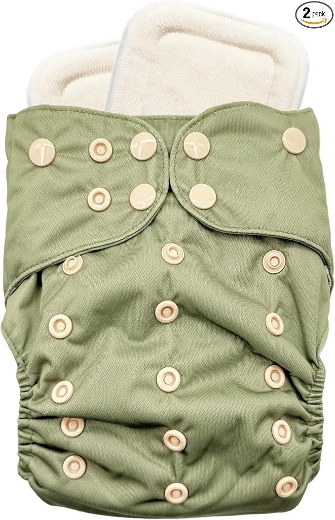 Sprout Pocket Cloth Diaper – Adjustable & Reusable Cloth Diaper with 1 Insert – Soft, Washable, Leakproof (Sage Olive)