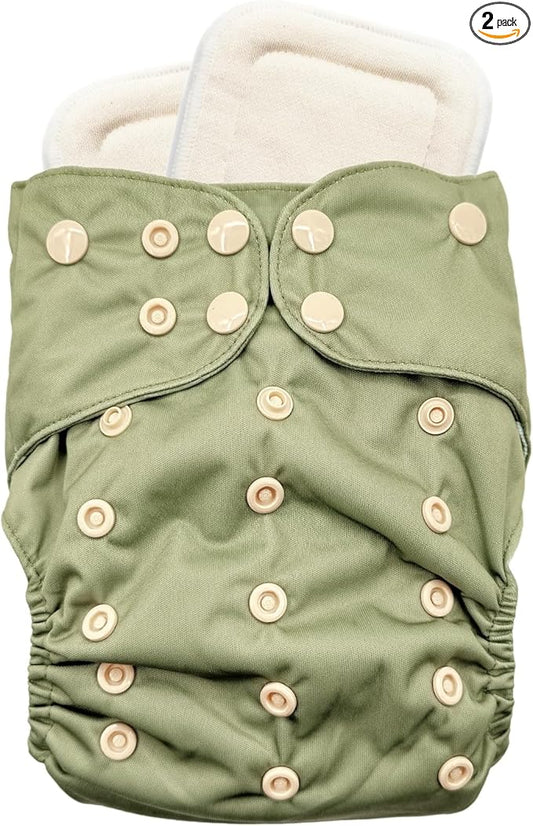 Sprout Pocket Cloth Diaper – Adjustable & Reusable Cloth Diaper with 1 Insert – Soft, Washable, Leakproof (Sage Olive)