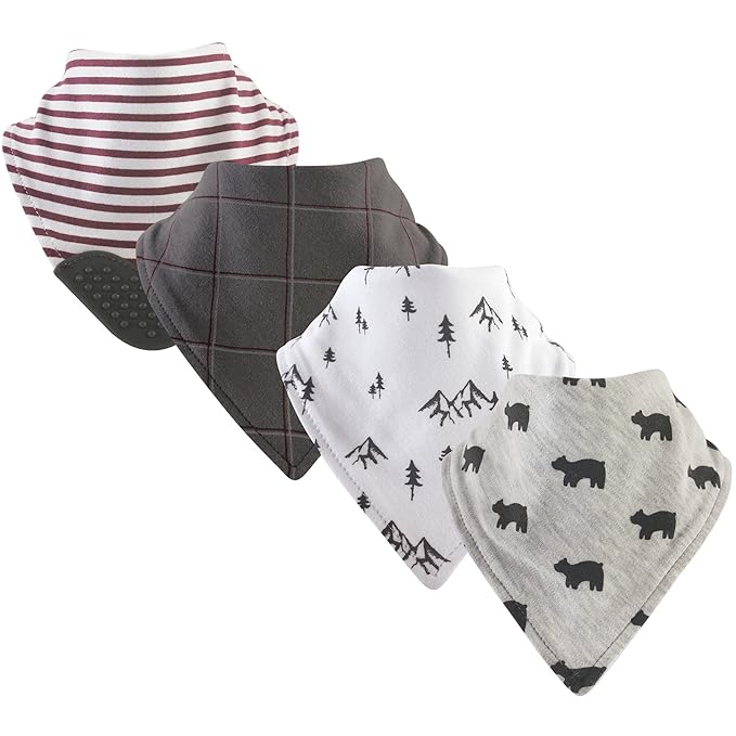 Yoga Sprout Bandana Bib with Teether, 4 Pack, Mountains