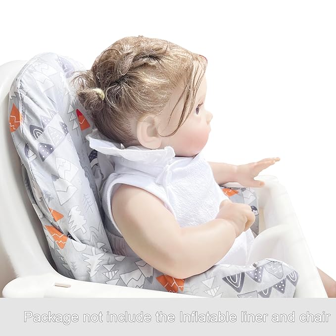 ZARPMA Inflatable Inner Cover for IKEA Antilop Highchair,Cotton Fabric (Not Included Inflatable Inner,Cover Only) (Grey)