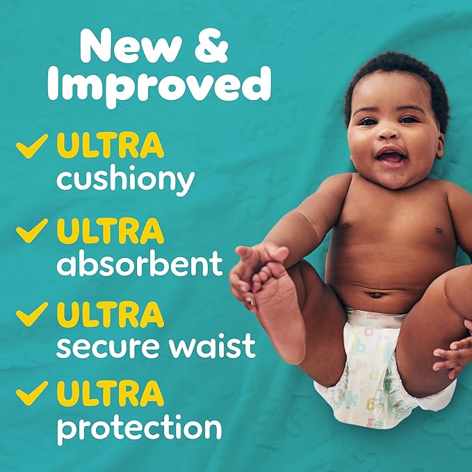 Pampers Diapers - Baby Dry - Size 4, 150 Count, Absorbent Disposable Infant Diaper (Packaging May Vary)