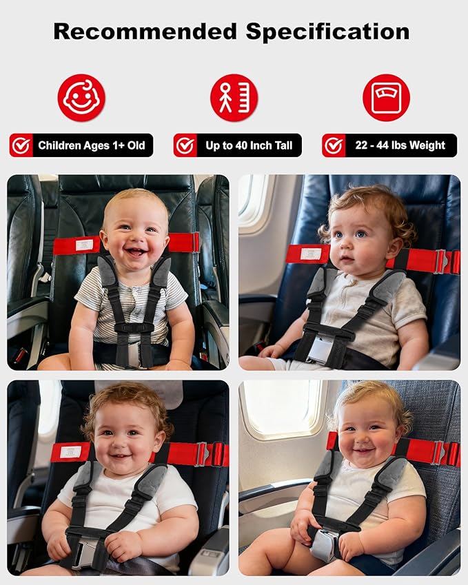 Airplane Harness for Toddlers with Soft Shoulder Pad Child Airplane Safety Travel Harness for Kids Baby Travel Essentials for Flying with Toddler Must Haves Toddler Plane Essentials