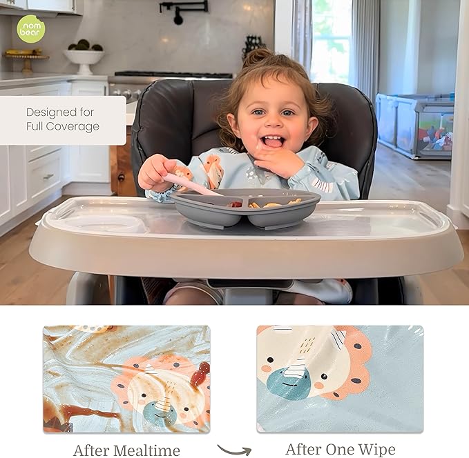 Waterproof Smock Baby Bibs for Eating (Boy or Girl 6-24 Months) - Toddler Long Sleeve Bib for Baby Led Weaning