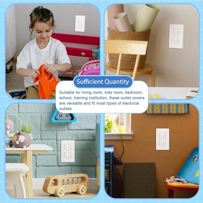 Thyle 200 Pcs Outlet Covers Bulk Child Baby Proofing Plug for Electrical Outlets Covers Easy Install Socket Sturdy Safe Secure Baby Proofing Kit for Home Office Bulk
