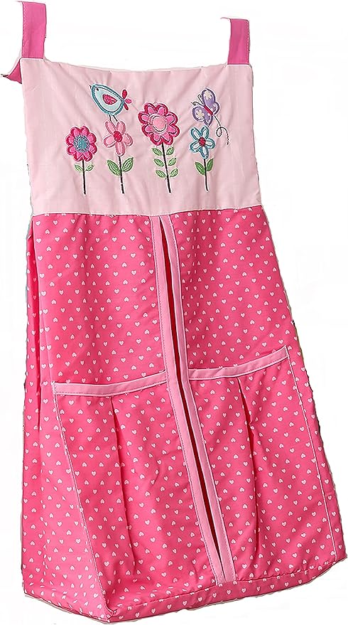Embroidery Floral Butterfly Diaper Organizer Butterfly Bird Flower Baby Diaper Hanging Bag