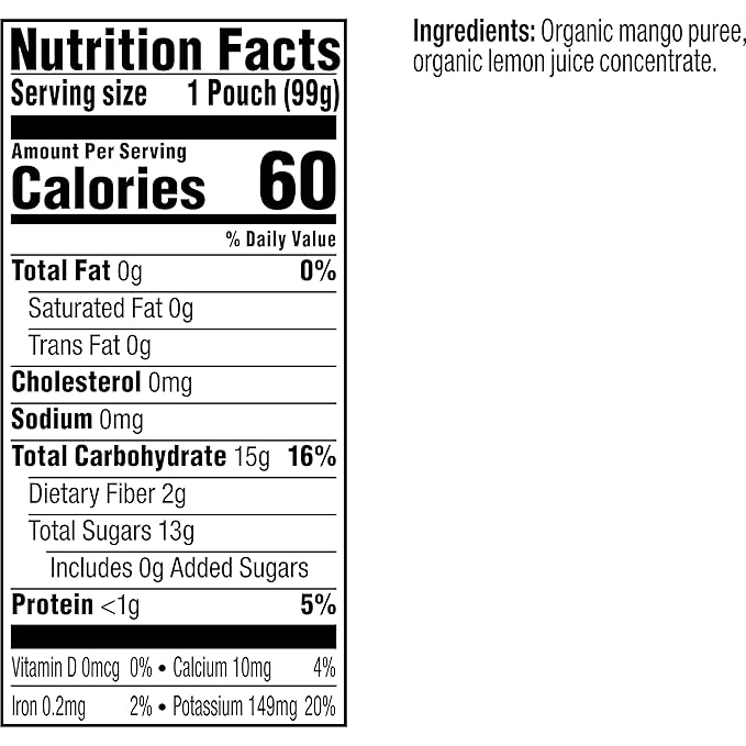 Plum Organics Stage 1 Organic Baby Food - Just Mangos - 3.5 oz Pouch - Organic Baby Food Pouch (Pack of 4)