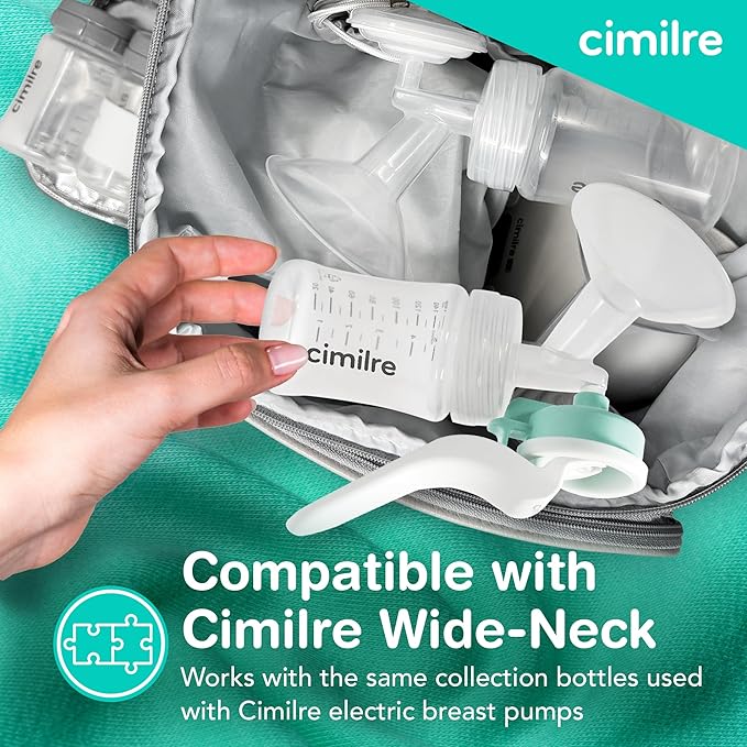 M1 Manual Breast Pump Kit – Portable, Quiet Breastfeeding Pump with Ergonomic Handle, Closed System & Wide‑Neck Bottle for Travel, Backup & On‑The‑Go Moms
