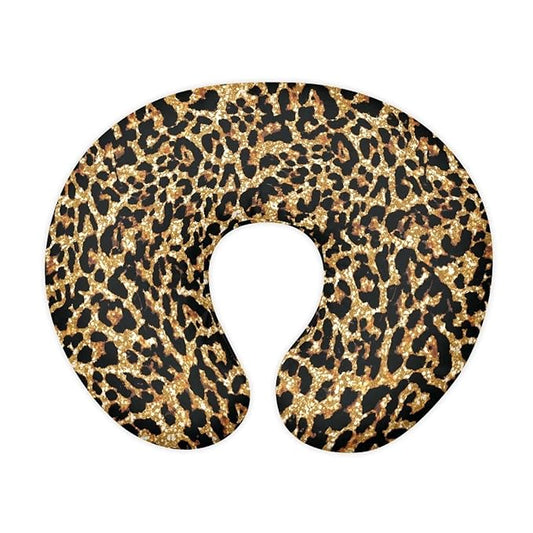 Leopard Print Newborn Nursing Pillow Case Anti-Stains Comfortable Nursing Pillow Slipcover for Breastfeeding and Bottle Feeding Support Pillows, Easy to Use & Clean