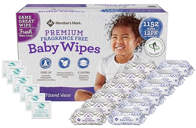 HAO M Mark Premium Fragrance Free Baby Wipes (1152 Count) W/Exclusive Moist Towelettes