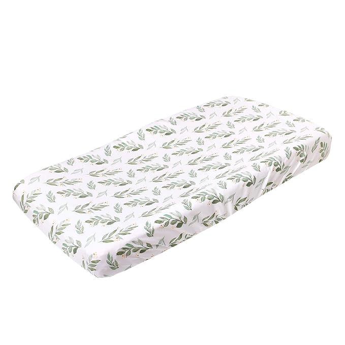 Copper Pearl Premium Knit Changing Pad Cover Soft, Stylish, and Universal Fit for All Standard Diaper Changing Pads, Trendy Design Changing Pad Covers, Fern