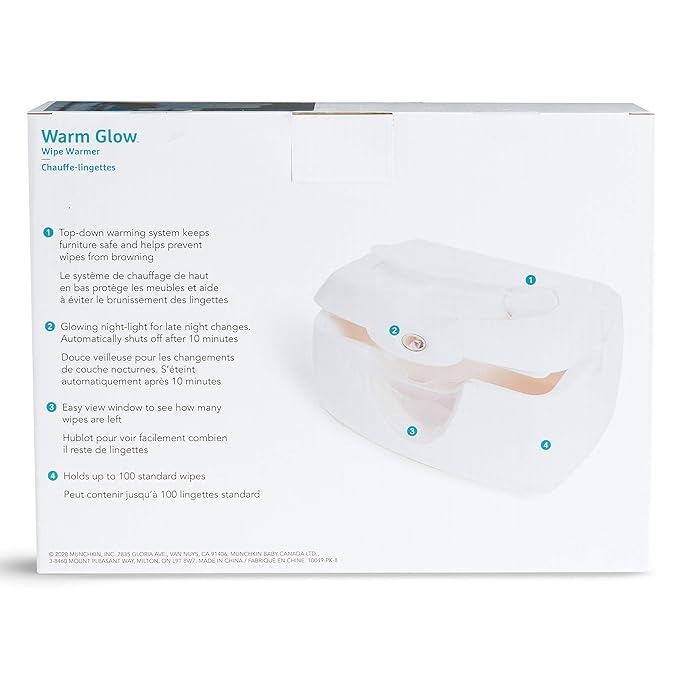 Munchkin Warm Glow Baby Wipe Warmer, White