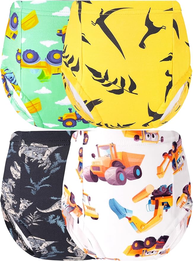 Boys Potty Training Underwear Pee Pants Cotton Absorbent Leak Resistant 4-Pack For Toddler 2t 3t 4t 5t 6 7 8 10