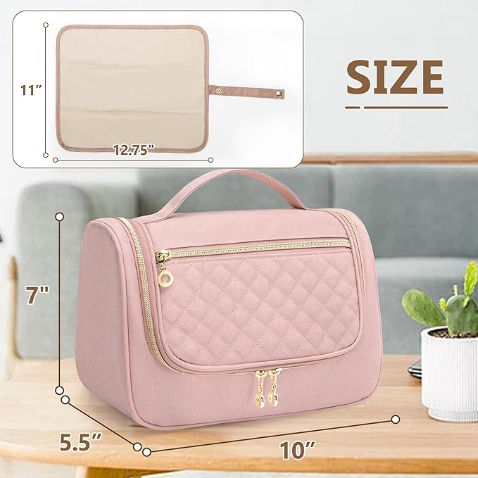 LUXJA Wearable Breast Pump Bag (with a Waterproof Mat) Compatible with Momcozy, Willow and Elvie Breast Pump, Carrying Case for Wearable Breast Pump and Extra Parts (Patent Pending), Pink