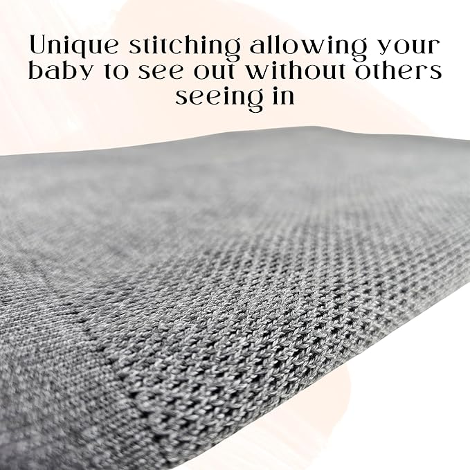 Little Rou Nursing Cover for Breastfeeding, Breathable Organic Cotton & Cashmere Poncho, Privacy Peekaboo Feature, Soft Breast Feeding Shawl for Women – Includes Laundry Bag (Grey)