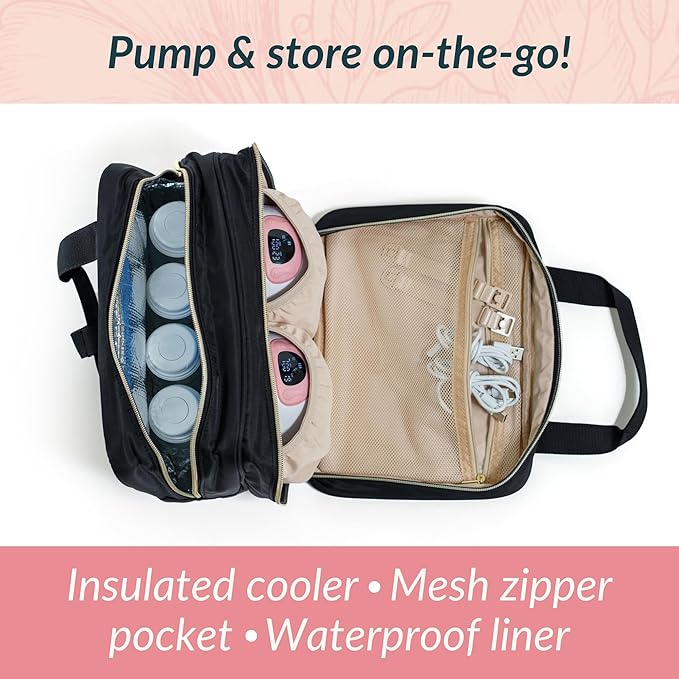 Ameda Universal Breast Pump Travel Bag | Pumping Essentials | Wearable Breast Pump Bag with Cooler | Wearable Breastpump Tote | Breastmilk Cooler