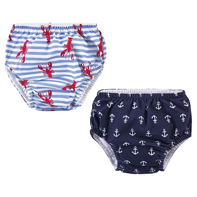 Hudson Baby Unisex Baby Swim Diapers, Anchors, 0-6 Months