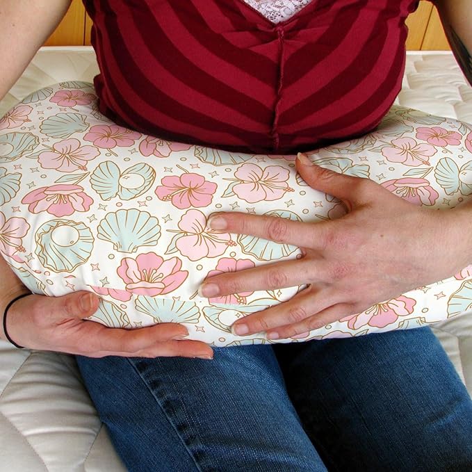 Boho Summer Mermaids Floral Nursing Pillow Covers for Boy Girl Beach Seashells Conch Tropical Flowers Nursery Slipcovers for Breastfeeding Pillows Ocean Marine Soft Stretchy Cover for Newborn Infant