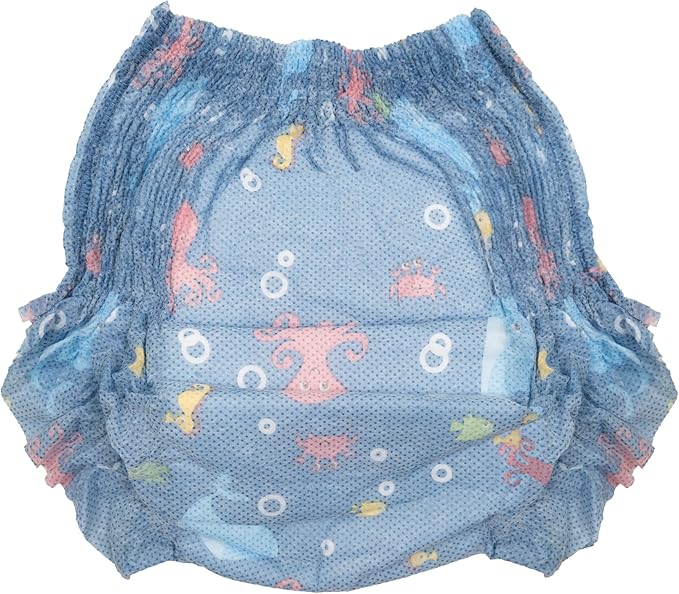 Nuby Swim Pants for Toddlers - 5 Pack - Toddler Swim Diapers with Stretchy Waistline, Tear-Away Sides, Water-Resistant Outer Layer & Leak-Preventing Cuffs - Size Medium (20-31 lbs)