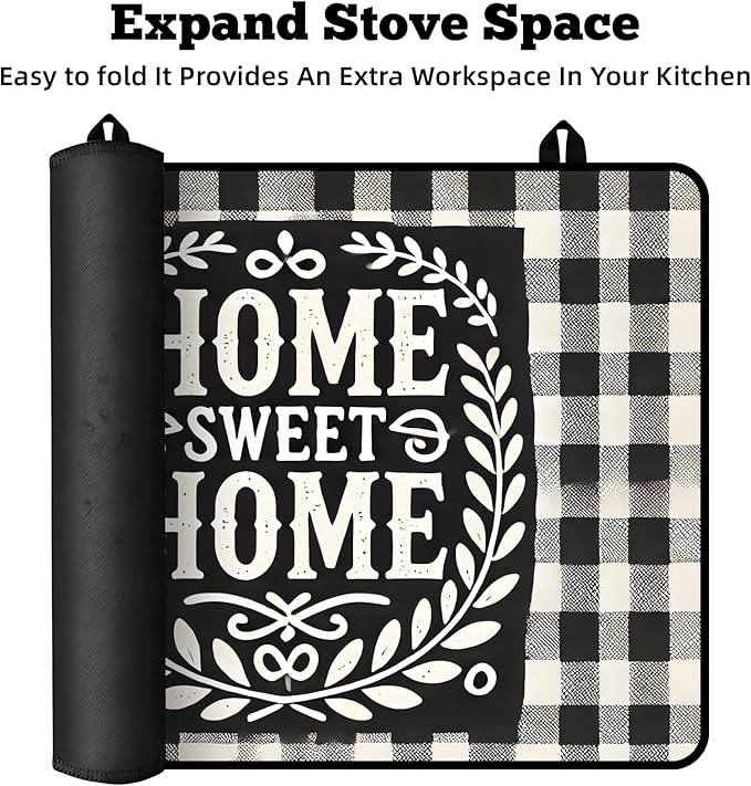 Multi-Design Stove Top Cover for Glass/Electric Stoves - 3-in-1 Heat-Resistant Protector Mat, Non-Slip Drying Rack 28"x20" (Home, 28" L x 20" W)