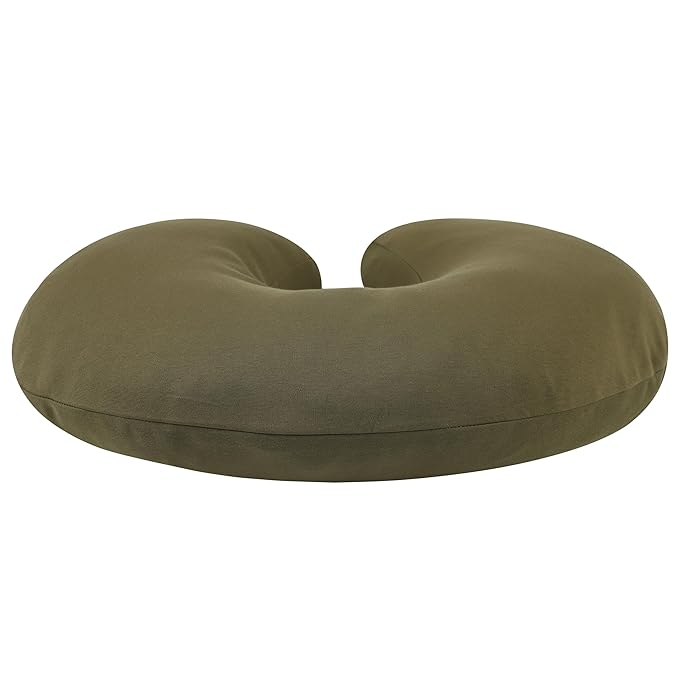 Onacosht 100% Organic Cotton Nursing Pillow Cover Soft Breathable Jersey Feeding Pillow Slipcover Fits Standard Infant Nursing Pillow for Baby Boy and Girl, Olive