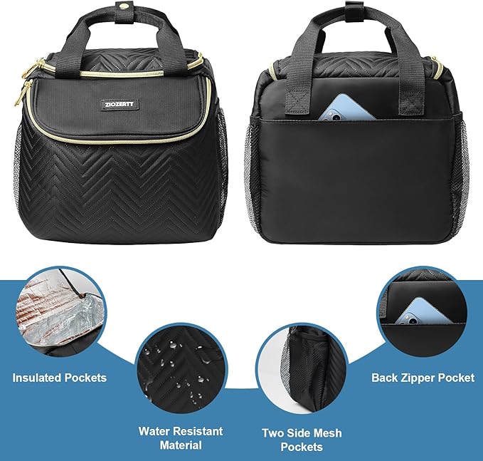 Wearable Breast Pump Bag,Breastmilk Cooler Travel Bag Compatible with Momcozy/Eufy/Elvie/Willow/Medela Breast Pump with Ice Pack and Water Resistent Mat for 6 Baby Bottles Up to 9 Ounce,Black
