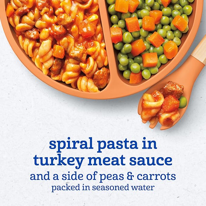 Gerber Toddler Food, Spiral Pasta in Turkey Meat Sauce Mealtime for Toddler, 8PK