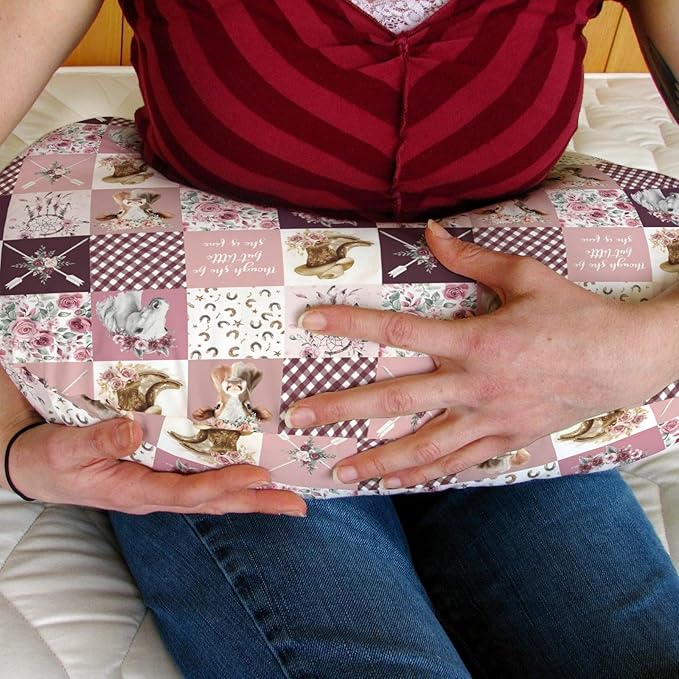 Pink Cowgirl Horse Cow Roses Baby Nursing Pillow Covers for Girl Tribal Dreamcatcher Arrows Nursing Slipcovers for Breastfeeding Pillows Western Cowgirl Boots Soft Stretchy Cover for Newborn Infant
