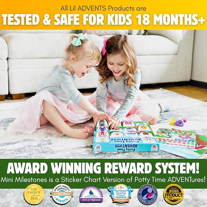 17PC Toddler Dinosaurs Potty Training Chart Behavior Chart for Toddlers, Potty Chart, Toddler Reward Stickers, Reward Chart for Kids, Crown & Activity Board by LIL ADVENTS Mini Milestones + eBook