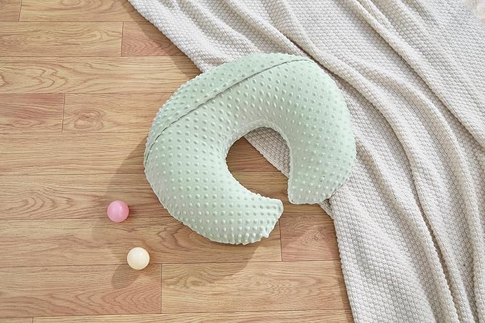 Dots Nursing Pillow Cover, Case Plush Breathable Breastfeeding Pillow Slipcover Fits Nursing Pillow, Super Soft Snug Positioners for Baby Boy Baby Girl (Green)