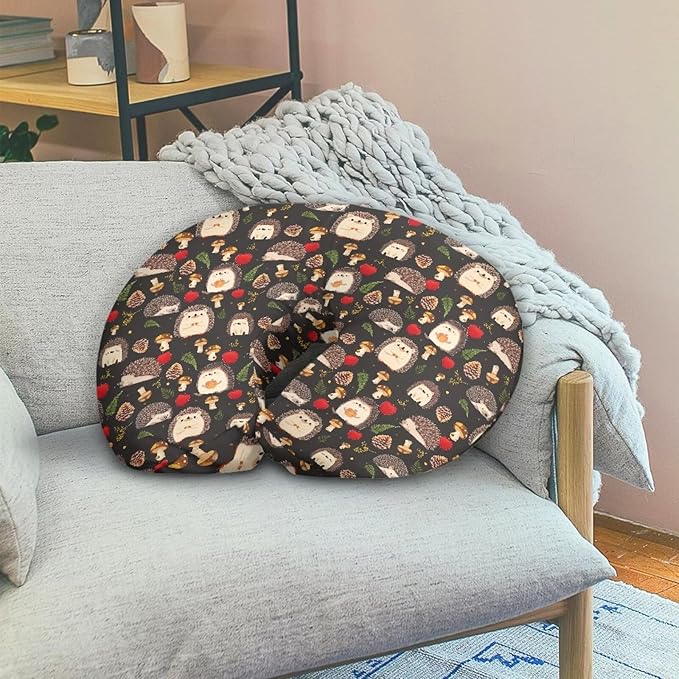 Hedgehog Breast Feeding Support Pillow Cover, Cute Hedgehogs Fit Nursing Pillow Slipcovers for Breastfeeding Moms, Animal Pattern Newborn Nursing Pillowcase