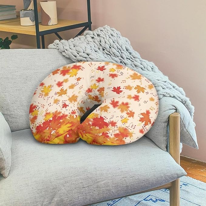 Maple Leaf Note Baby Fashion Nursing Pillow Cover Baby Breastfeeding Slipcover Newborn Safety and Comfy Cover for Daily Life, 2 Packs