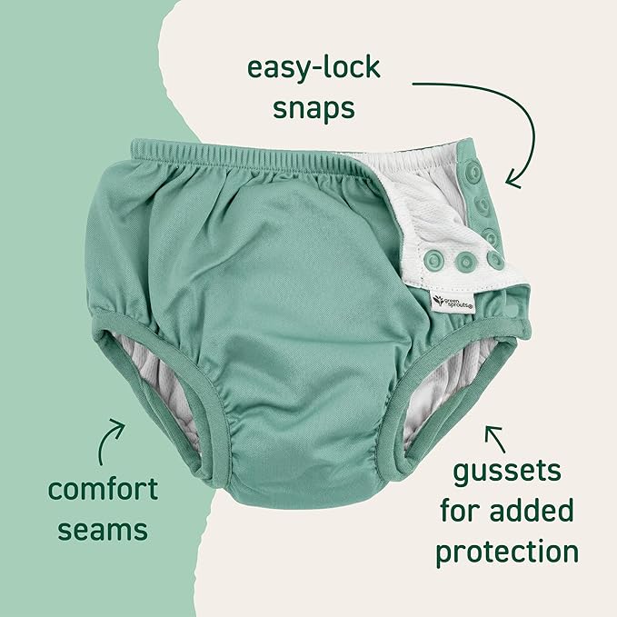 green sprouts Baby Toddler Eco Snap Swim Diaper - Mint - 12mo