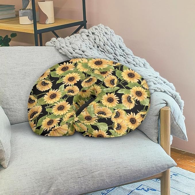 Sunflower Ultra Soft Baby Nursing Pillow Cover with Hidden Zipper Comfortable Durable Breastfeeding Pillow Replacement Cover for Baby Girls Boys Shower Gift