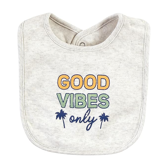 Hudson Baby Unisex Baby Cotton Bibs, Gone Surfing, One Size