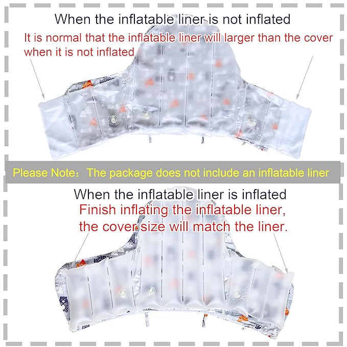 ZARPMA Inflatable Inner Cover for IKEA Antilop Highchair,Cotton Fabric (Not Included Inflatable Inner,Cover Only) (Grey)