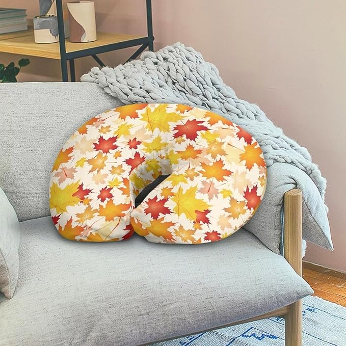 Thanksgiving Maple Leaf Nursing Pillow Cover Slipcover Cat Soft and Comfortable Maternity Breastfeeding Newborn Infant Feeding Cushion Cover Machine Wash & Quick Dry