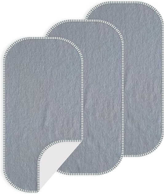 Baby Waterproof Changing Pad Liners (3 Pack) - Washable Reusable Changing Table Cover Liners Double, Portable Diaper Pads, Grey Line