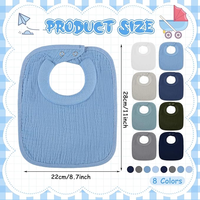 Twistover Newborn Bibs Feeding Bibs for Drooling and Teething Comfy Neck Baby Bib with Padded Absorbent Collar