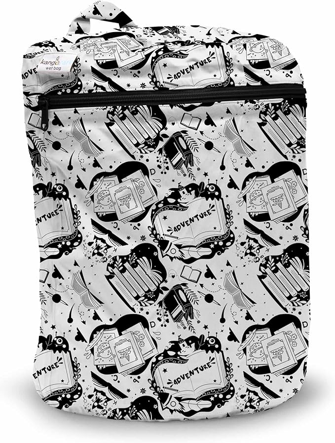 Kanga Care Wet Bag MINI Seam Sealed Waterproof 3D Dimensional for Baby Cloth Diapers, Travel, Beach, Pool, Gym, Swim | Book Club