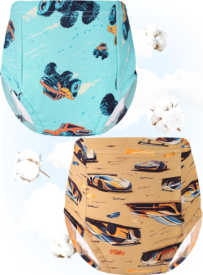 Boys Potty Training Underwear Pee Pants Cotton Absorbent Leak Resistant 4-Pack For Toddler 2t 3t 4t 5t 6 7 8 10