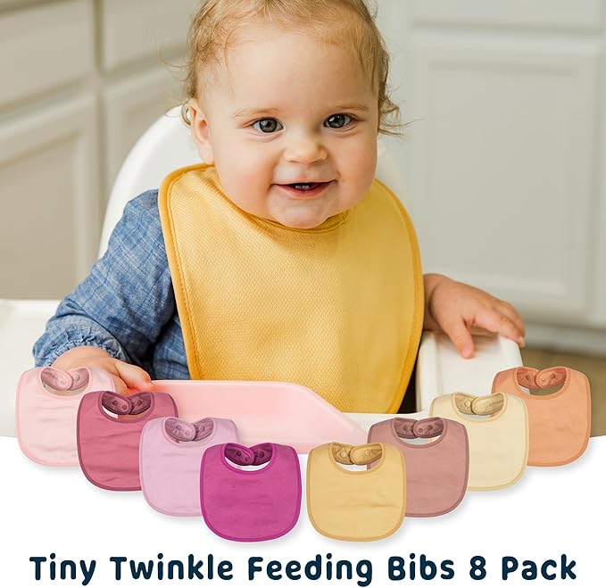 Tiny Twinkle Baby Feeding Bibs - Waterproof and Absorbent Infant Drool and Feeding Baby Bibs