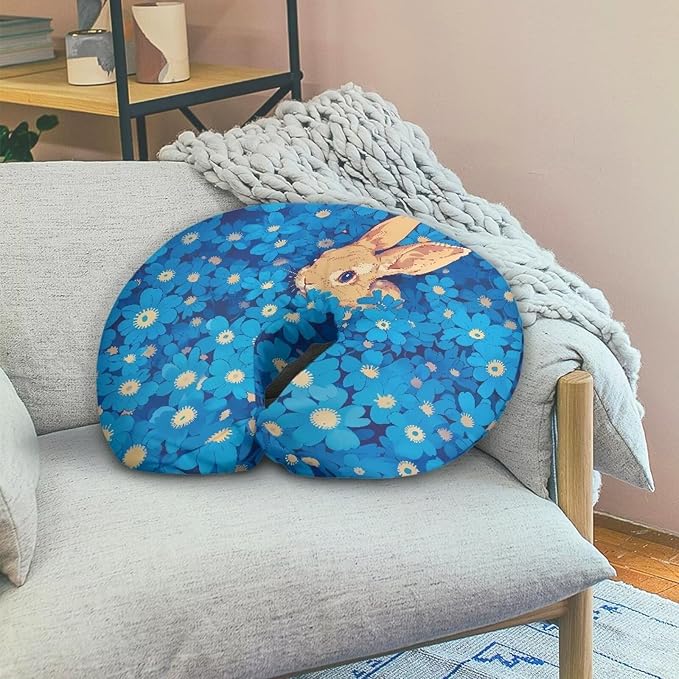 Blue Rabbit Nursing Pillow Covers for Breastfeeding Pillow U-Shaped Pillow Cover Hidden Zipper Design Soft and Skin-Friendly