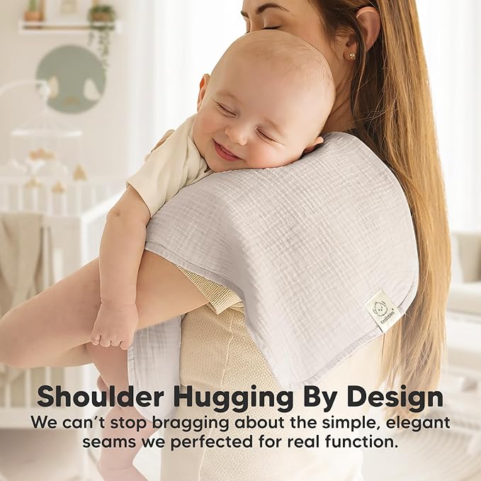 KeaBabies Organic Muslin Burp Cloths Baby Boy, Girl – 10-Pack 100% Cotton Muslin Burping Cloths for Babies, Newborn, 21x10 Large & Absorbent Spit Up Rags, Baby Washcloth, Infant Towels (Sage)