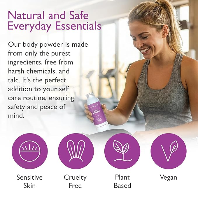 SoCal Suds & Company - Natural Body Powder Talc-Free with Arrowroot Powder, Kaolin, Aspen Bark Extract for Soft Soothing Delicate Skin - Rose 4oz, 1-Pack