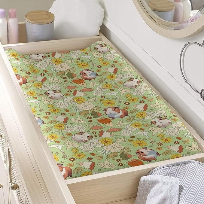 Hamster Changing Pad Cover for Baby Girls Boys Cute Change Table Covers Diaper Changing Mat Sheets Cover Soft Breathable