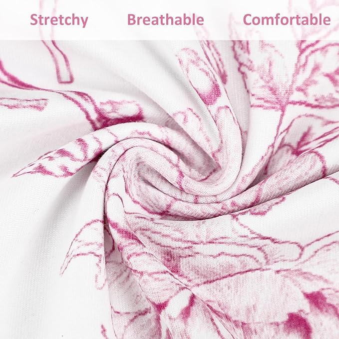 DILIMI Nursing Pillow Cover, Removable Ruffled Pillowcase for Breastfeeding Pillows, Ultra Soft Comfortable Slipcover for Baby Girl and Boy, Pink Floral